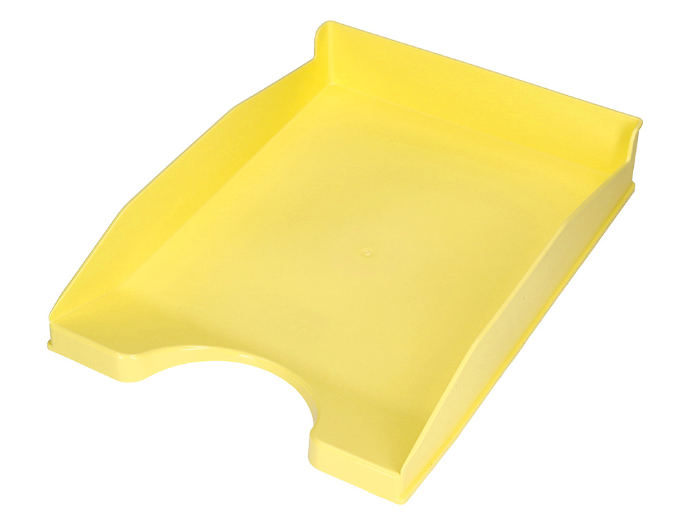 BANDEJA SOBREMESA PLASTICO Q-CONNECT AMARILLO PASTEL OPACO 240X70X340 MM