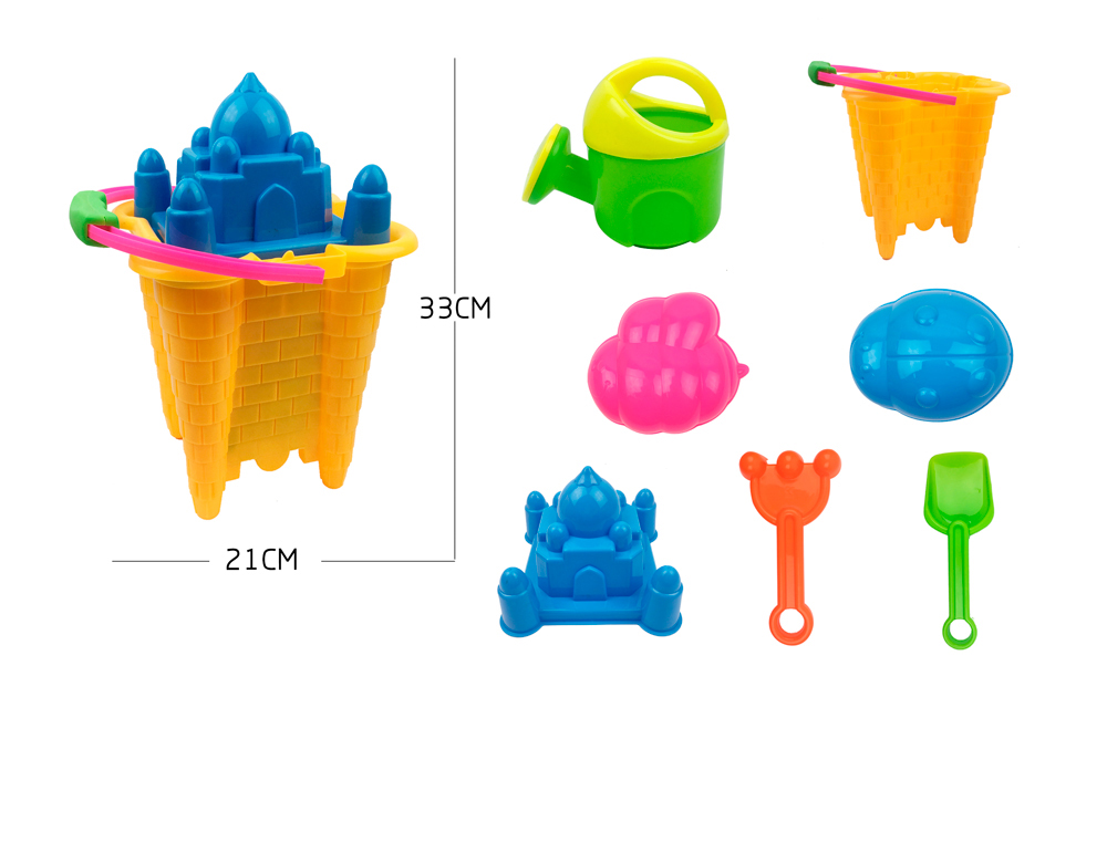 CUBO DE PLAYA AO ZHI PARA JUGAR CON LA ARENA SET 7 PIEZAS PALACIO