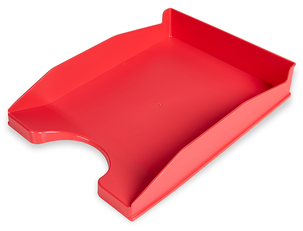 BANDEJA SOBREMESA PLASTICO Q-CONNECT ROJO OPACO 240X70X340 MM