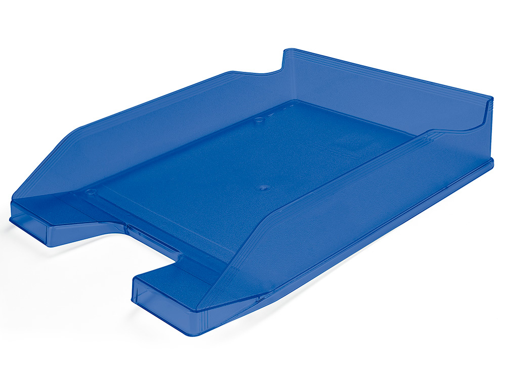 BANDEJA SOBREMESA PLASTICO Q-CONNECT AZUL TRANSPARENTE 240X70X340 MM