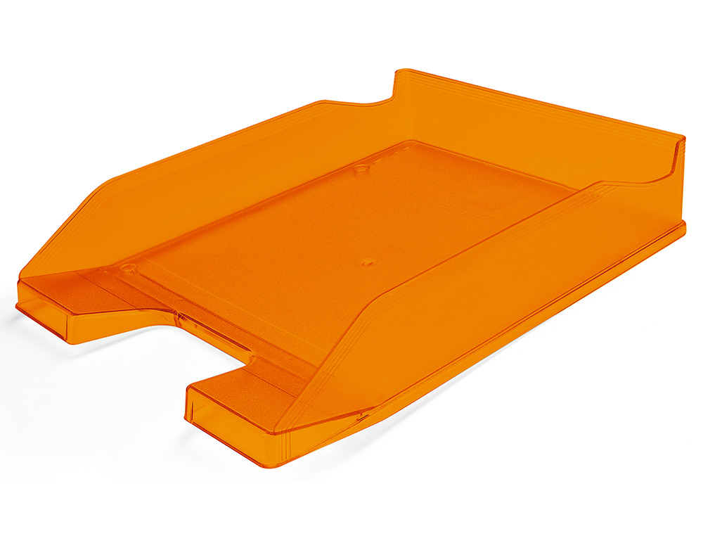 BANDEJA SOBREMESA PLASTICO Q-CONNECT NARANJA TRANSPARENTE 240X70X340 MM