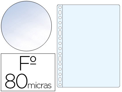 FUNDA MULTITALADRO ESSELTE FOLIO POLIPROPILENO 80 MC CRISTAL CAJA DE 100 UNIDADES